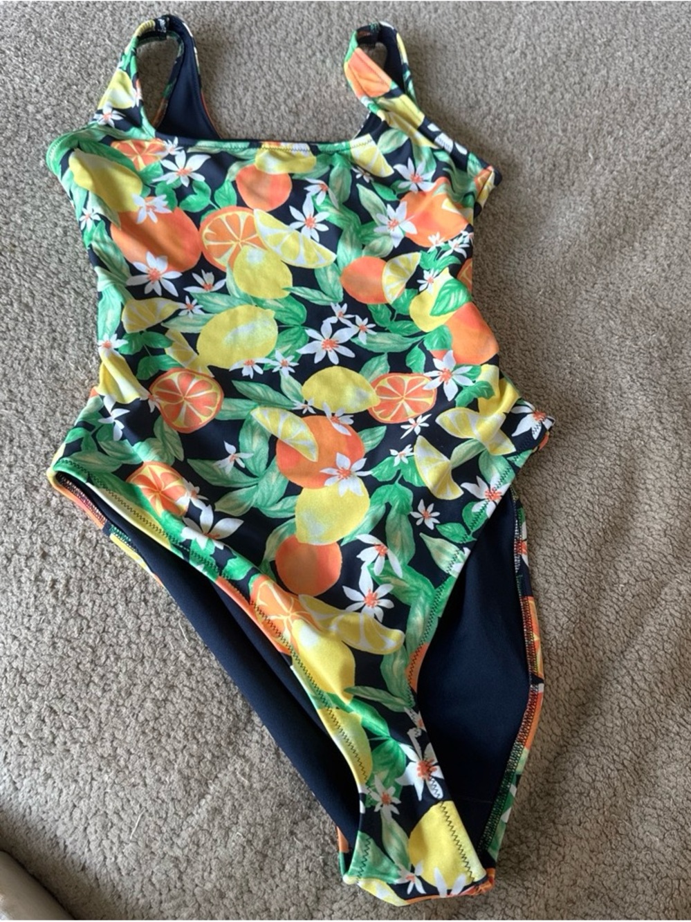 Old Navy Citrus Print One-Piece Swimsuit in Yellow, Orange & Green